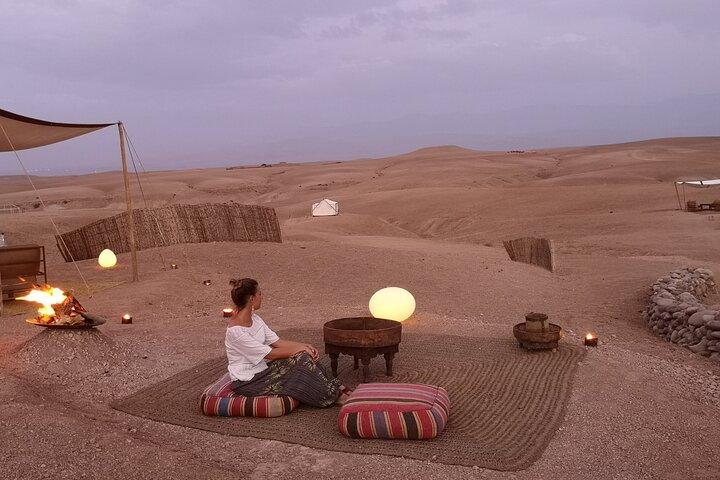Romantic dinner under the stars in the Agafay Desert