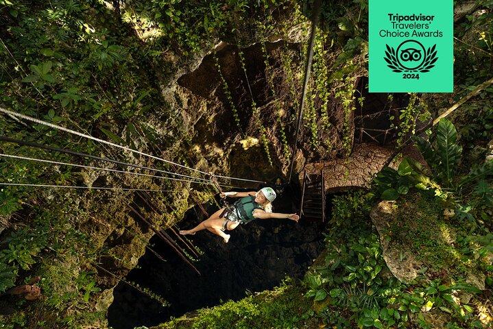 4-in-1 Cenote Tour Guided Experience with Breakfast, Lunch & Wine