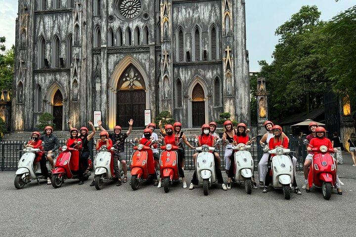 Vespa Female Ao Dai riders Night Street Food + See Train Street