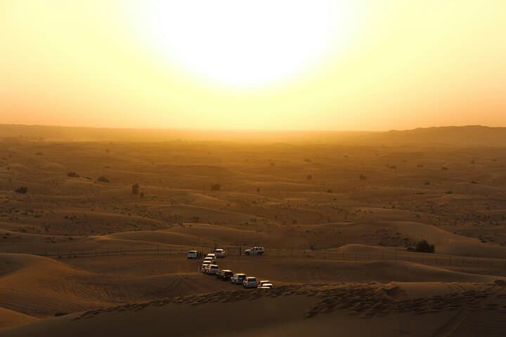 Dubai Desert Safari Dune Bashing, Camel Ride, Sandboarding & BBQ