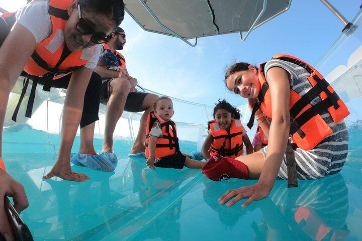Cancun Clear Boat Tour with Panoramic Caribbean Views