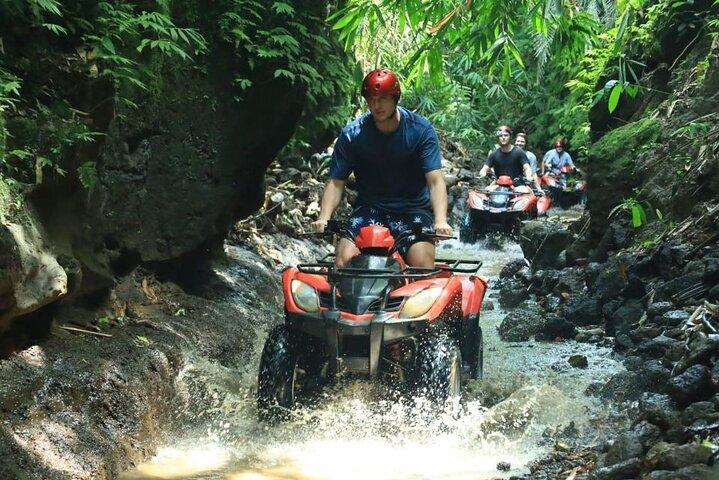 Ubud ATV Quad Bike through river, Jungle, waterfall & rice fields