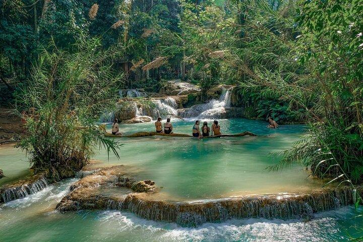 1 Day Mekong Cruise to Pak Ou Caves and Kuang Si Waterfalls