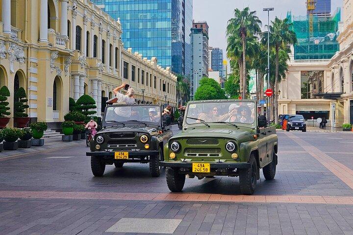 Saigon Jeep Tour with Food, Culture and Fun By Vietnam Army Jeep