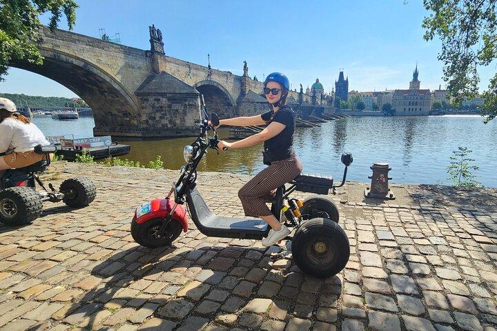 Prague Panoramic Views Live Guided Tour on Trike EBike EScooter