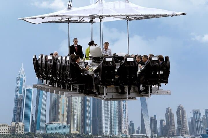 Dinner in the Sky Savor Gourmet Meal with Breathtaking Dubai View
