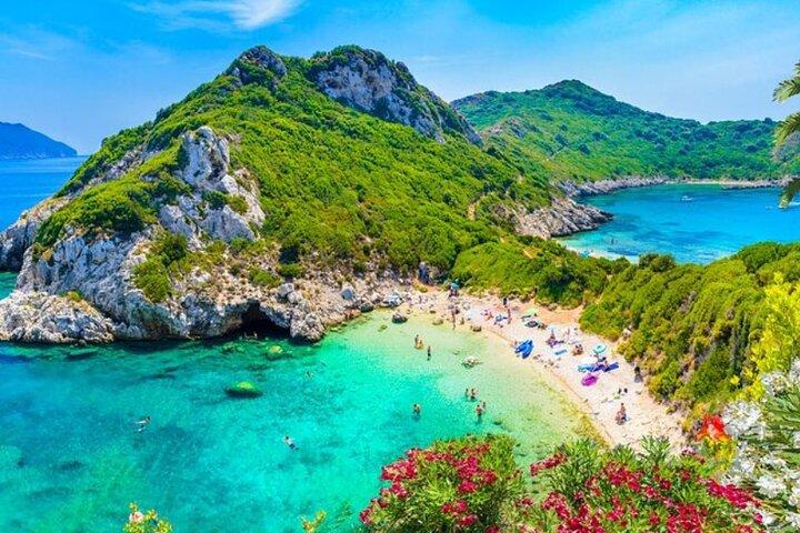 Corfu Shore Excursion with Beach Retreat or Boat Cave Exploration