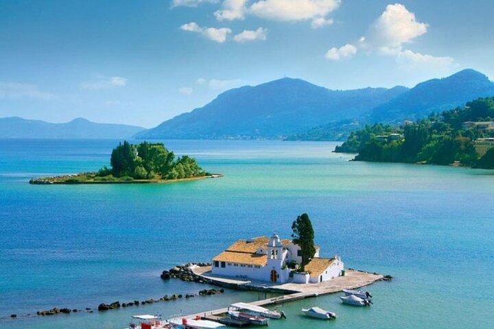 Corfu Shore Excursion with Beach Retreat or Boat Cave Exploration