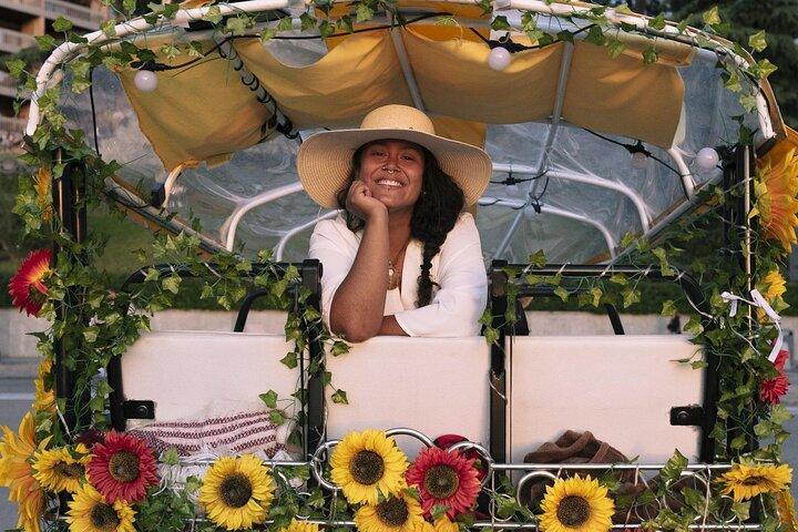 Tour of Historic and Modern Madrid with a guide in a yellow tuk tuk