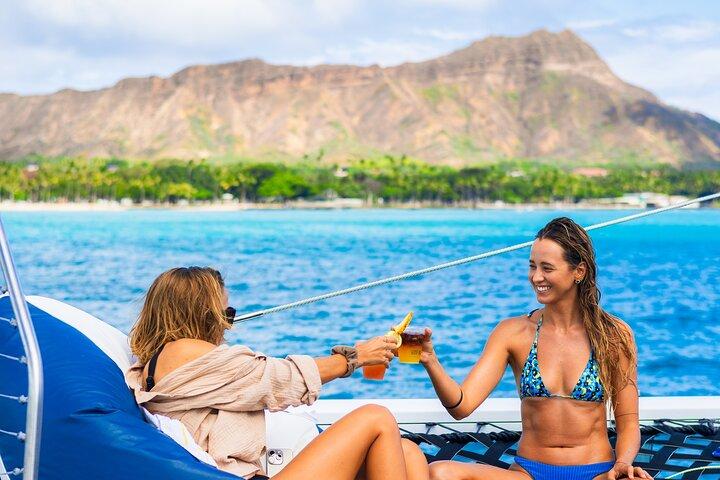 Board from Waikiki Beach for Aloha Hour Sail on Hāwea Catamaran