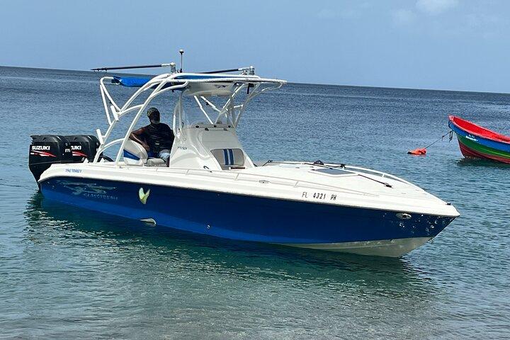 Private Boat Charter St. Lucia, boat tour to Soufriere. Full day