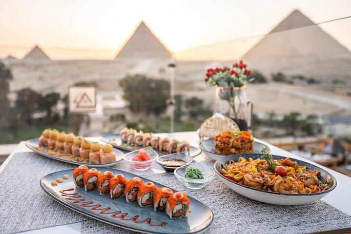 Dinner with Grand Egyptian Museum and Pyramids Views in Cairo