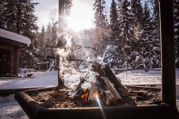 Korouoma canyon national park & frozen waterfalls with BBQ