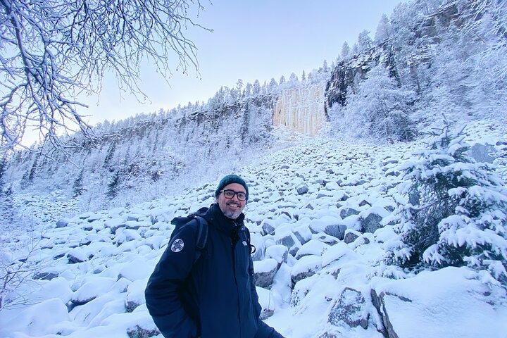 Korouoma canyon national park & frozen waterfalls with BBQ