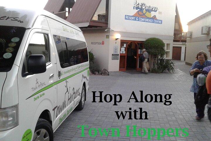 Town Hoppers Shuttle Bus from Swakopmund to Windhoek everyday.