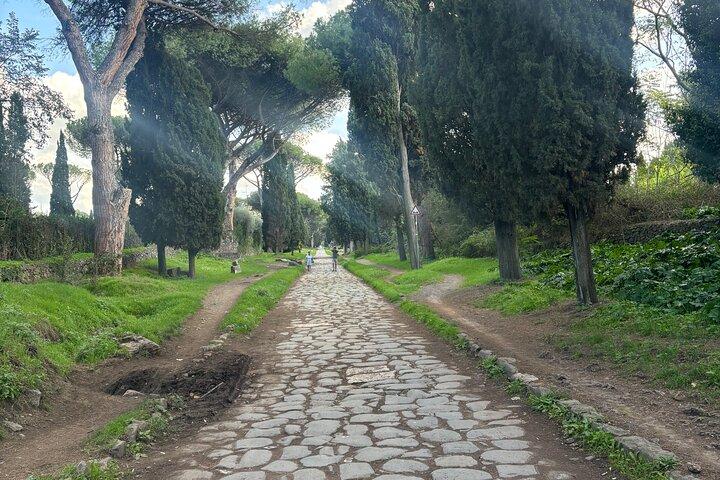 Private E-bike tour of Appian way&aqueduct(Catacombs,food option)