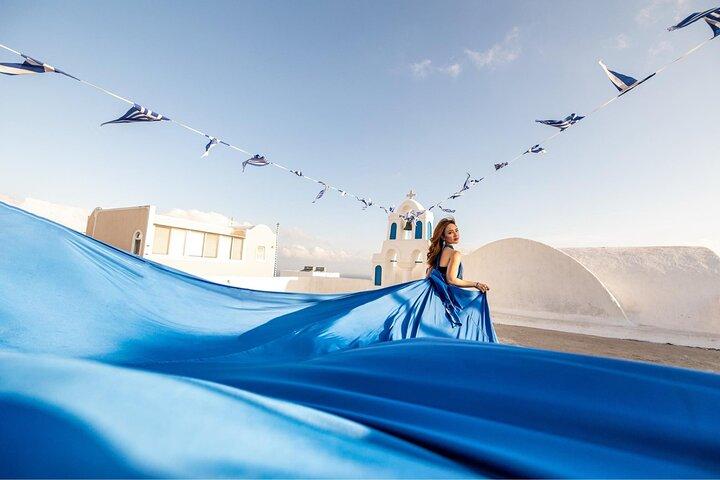 Santorini: Flying Dress Professional Photography *Dress Included*