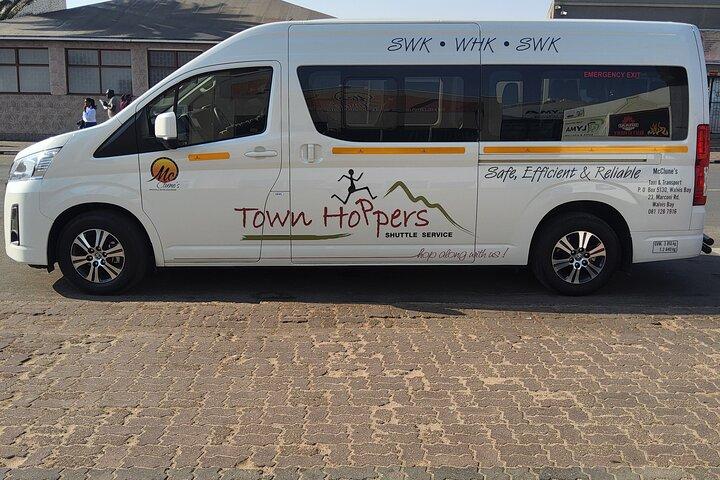 Town Hoppers Shuttle Bus from Swakopmund to Windhoek everyday.