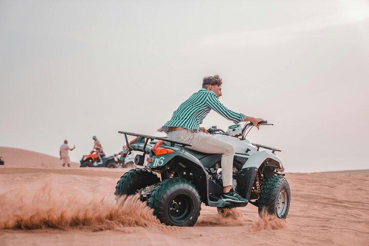 Dubai Quad Bike Safari with Camel Ride and Scenic Dune Photo Stop