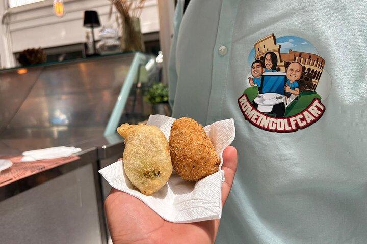 Lip smacking Rome Food Tour Experience in a Golf cart