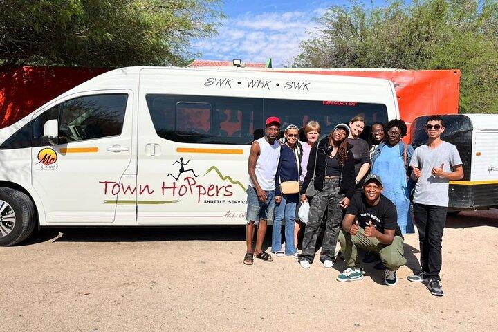 Town Hoppers Shuttle Bus from Swakopmund to Windhoek everyday.