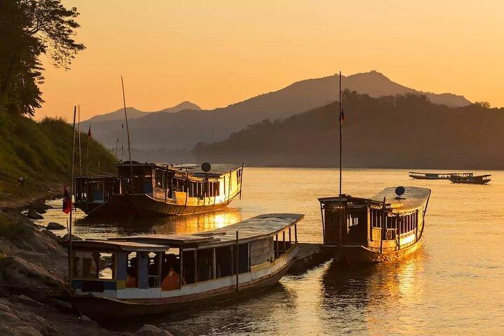 Mekong River Sunset Cruise Luang Prabang with Romantic Views