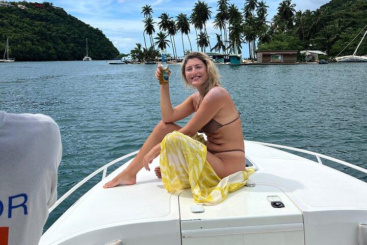 Private Boat Charter St. Lucia, boat tour to Soufriere. Half day.