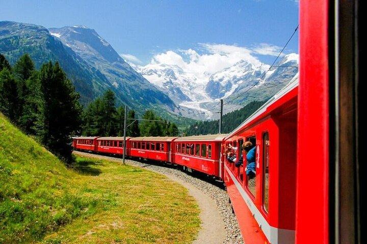 Scenic Alps Adventure: Bernina Train & St. Moritz Tour from Milan