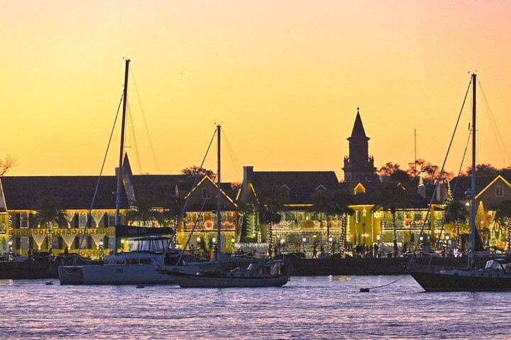 St Augustine Nights of Lights Tour with Live Music and Sunset Opt