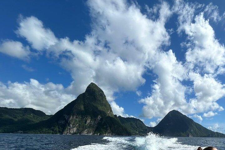 Soufriere Volcano, Waterfall and Snorkeling Tour by speedboat