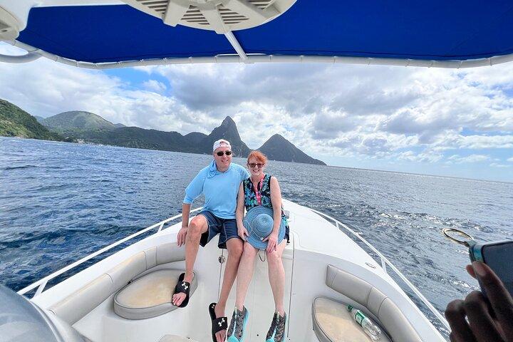Private Boat Charter St. Lucia, boat tour to Soufriere. Full day
