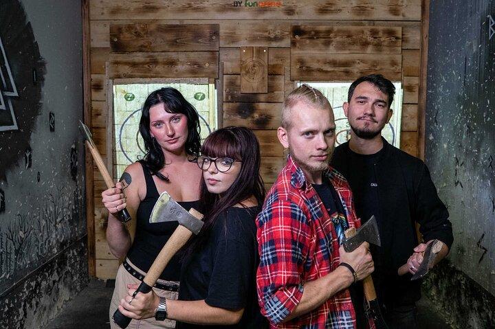 Axe Throwing in Fun Arena