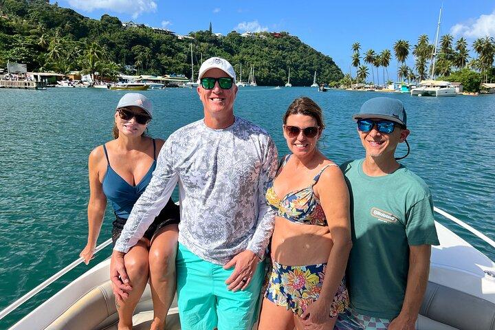 Private Boat Charter St. Lucia, boat tour to Soufriere. Half day.