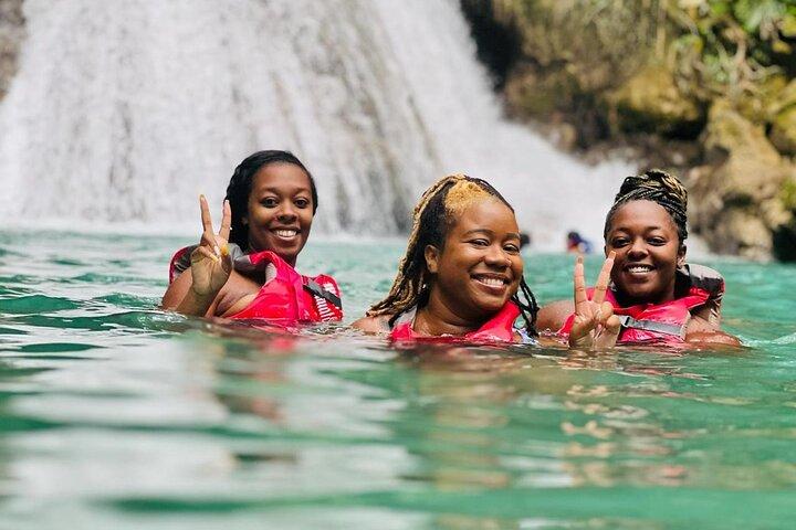 Blue Hole Secret Falls and Calypso River Tubing from Falmouth
