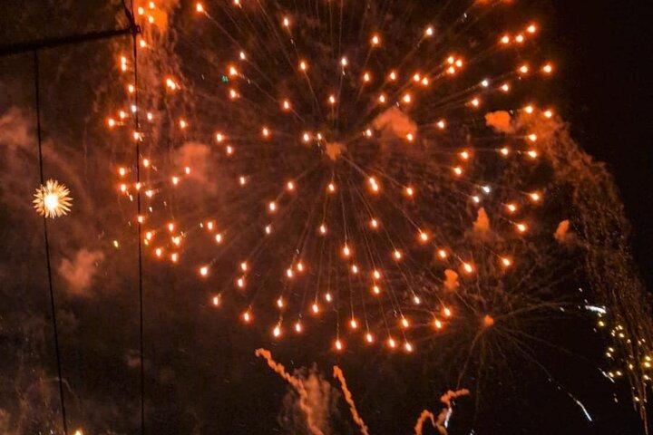 Passing the Year in a Boat with Champagne and Fireworks