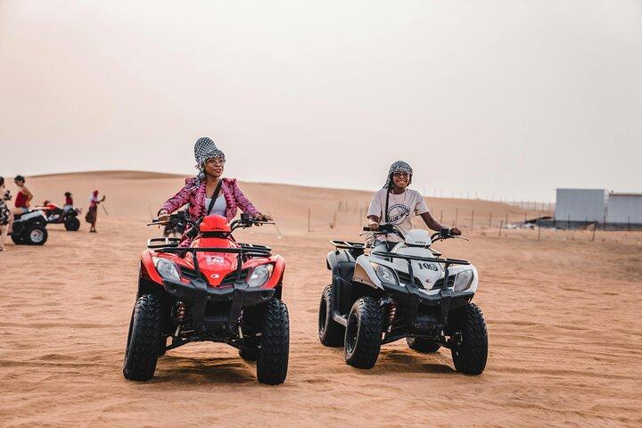 Dubai Quad Bike Safari with Camel Ride and Scenic Dune Photo Stop