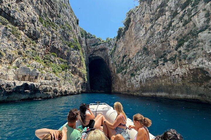 Speedboat Tour to Sazan Island, Haxhi Ali Cave and Marine Park