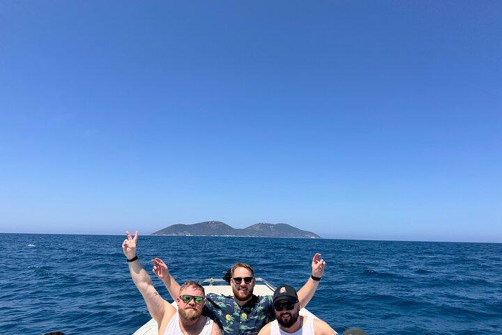 Speedboat Tour to Sazan Island, Haxhi Ali Cave and Marine Park