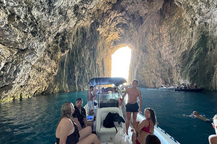 Speedboat Tour to Sazan Island, Haxhi Ali Cave and Marine Park