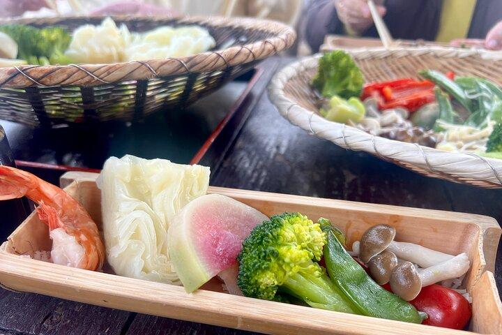 Beppu Hot Springs Bath and Make Jigokumushi Dish in Kyushu Japan