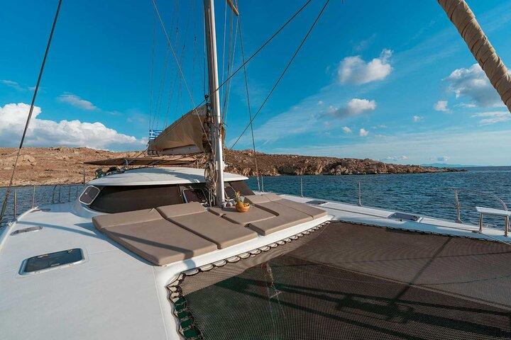 Mykonos Catamaran Private Sunset Cruise, Full Meal & Open-Bar