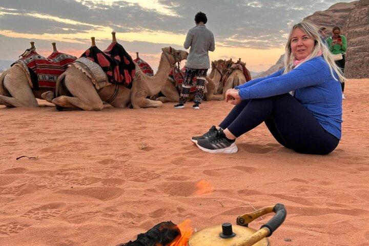 Private Camel Ride Sunset View at Wadi Rum,Include tea and snacks
