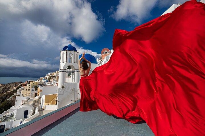 Santorini: Flying Dress Professional Photography *Dress Included*