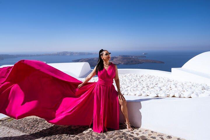 Santorini Flying Dress Photoshoot with Chris or Anna