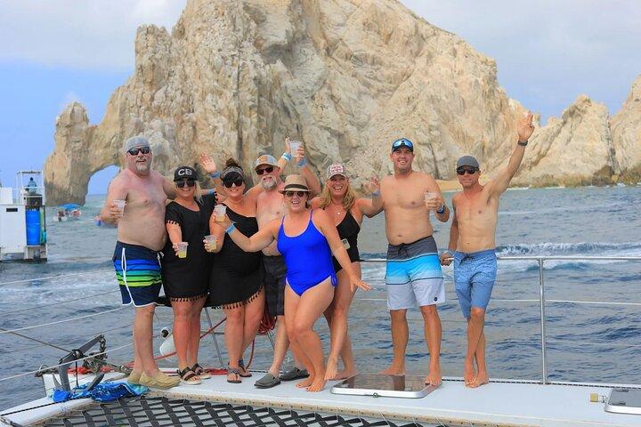 Cabo Catamaran Tour with Snorkeling and Unlimited Drinks