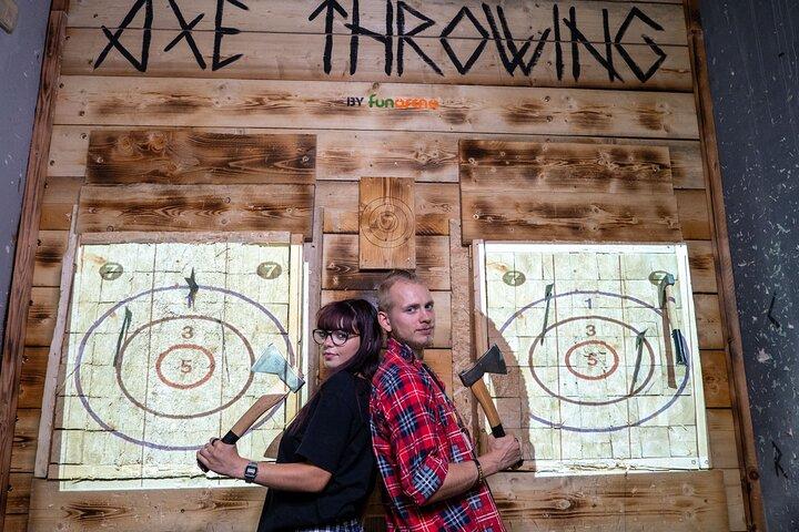 Axe Throwing in Fun Arena