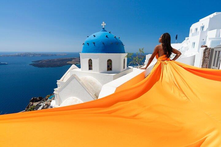 Private Santorini Flying Dress Photoshoot 2 Hours and Video