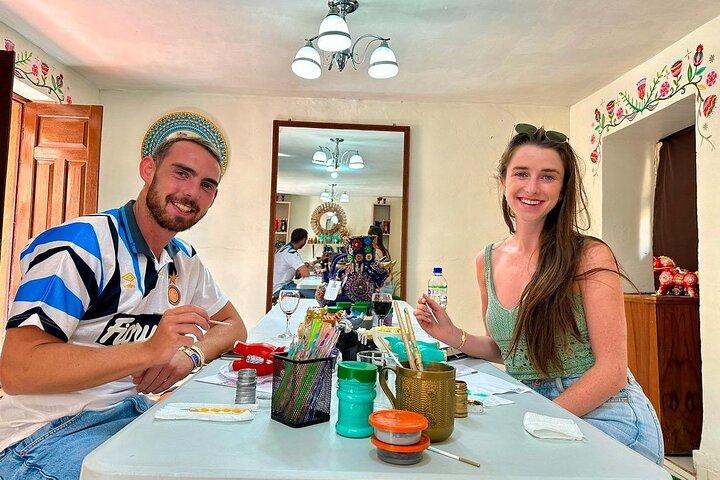 Private painting workshop with wine and snacks