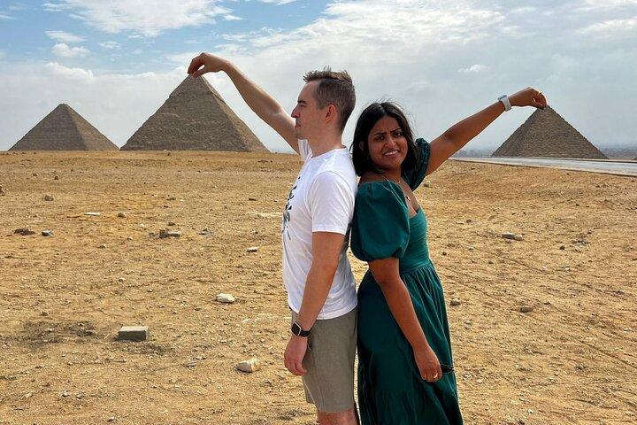 Exploring Giza Pyramids and Sphinx with Camel Ride