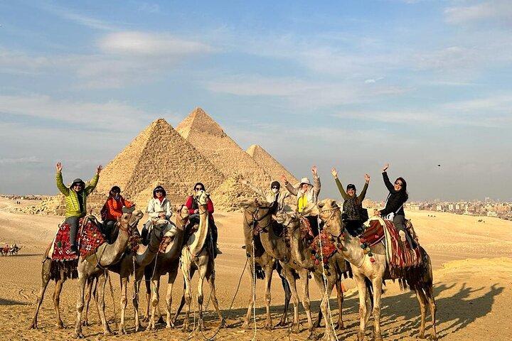 Exploring Giza Pyramids and Sphinx with Camel Ride